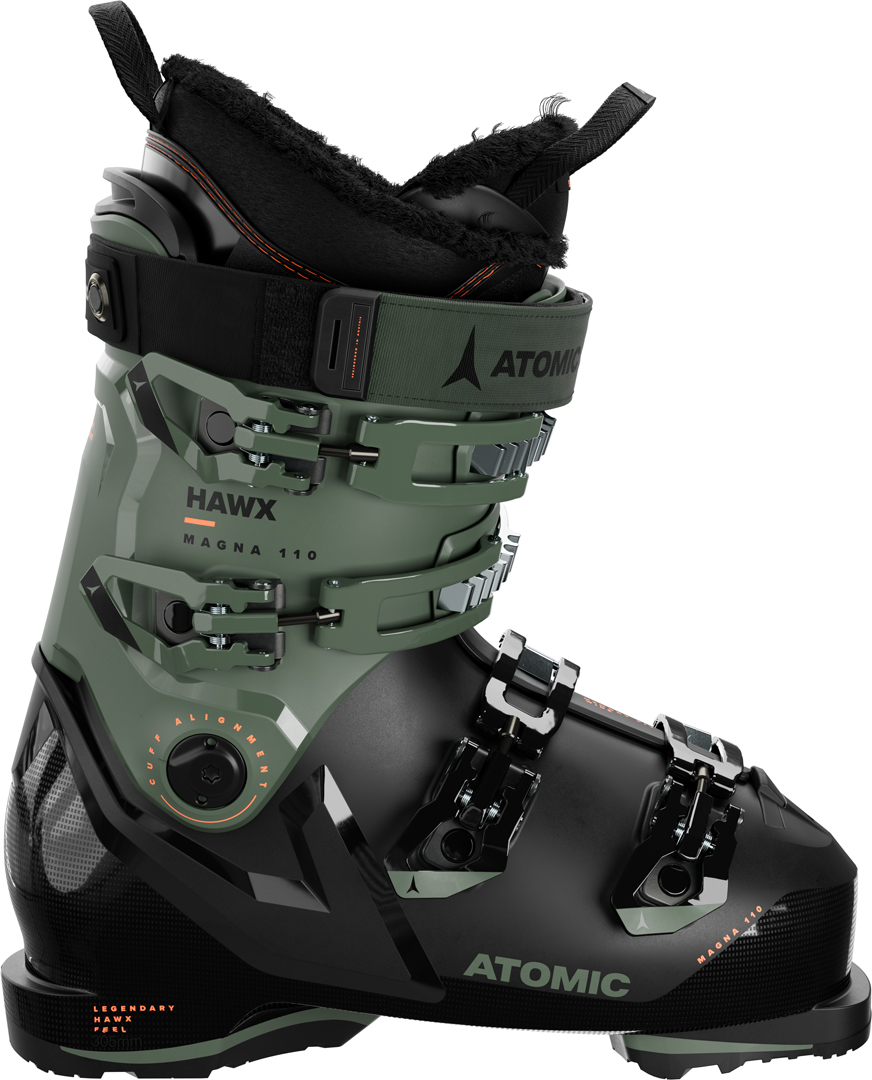Product image 1 of the product “HAWX MAGNA 110 GW Ski Boot 2025 black/army green/orange 25/25.5”