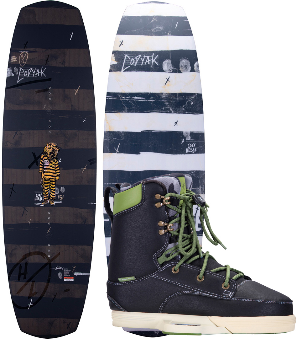 Set wakeboard Hyperlite attacco wakeboard CODYAK 151 2023 incl. stivali CODYAK Wake
