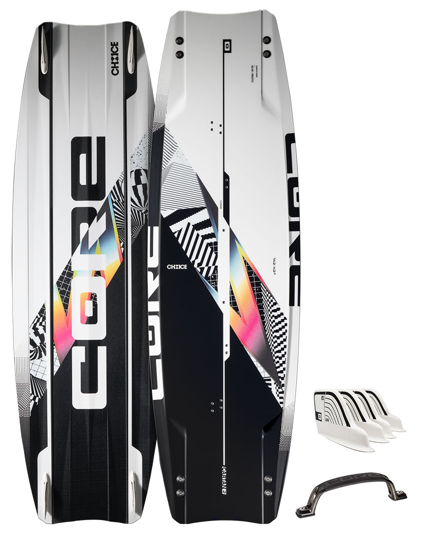 Artikelbild 1 des Artikels “CHOICE 6 Test Kiteboard + EQ 1 FIN Finnen Set 48mm + GRABHANDLE EQ 136x41“