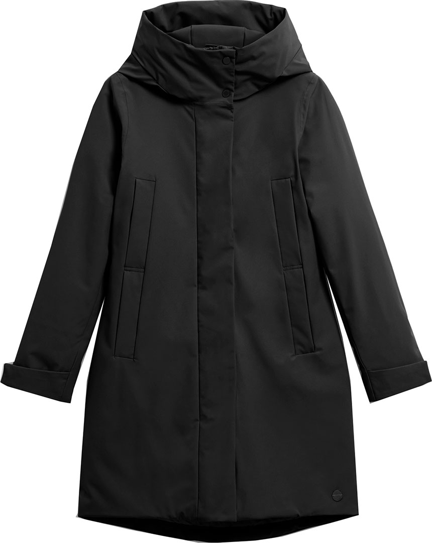 Pre-owned Elvine Mantel Übergangs Jacke Eline Mantel 2025 Black Parka Freizeit Anorak In Schwarz