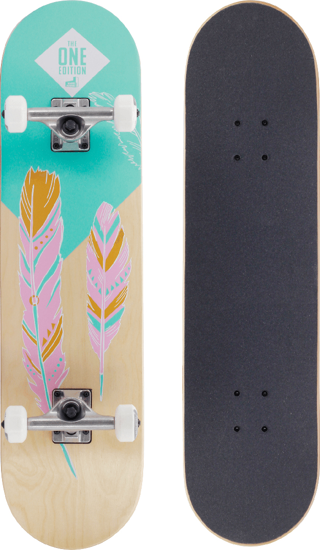Miniaturansicht 8  - ROLLERCOASTER Skateboard Komplettboard Longboard FEATHERS + ICECREAM + PALMS +