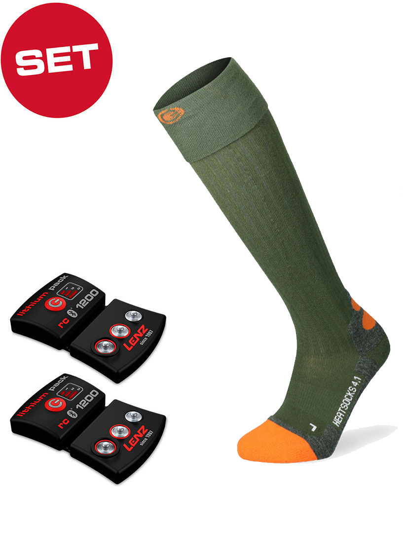 Artikelbild 1 des Artikels “HEAT 4.1 Socken 2026 green/orange inkl. LITHIUM RCB 1200 Pack 39-41“