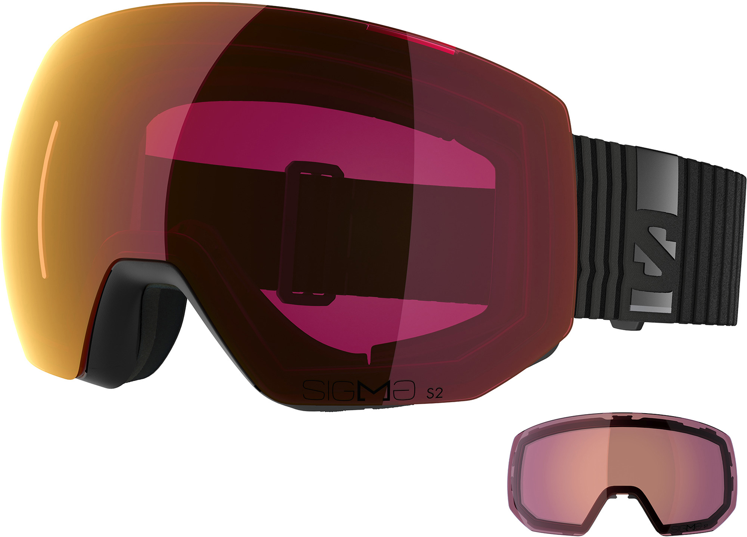 Product image 1 of the product “RADIUM PRO SIGMA Goggle 2027 black/sigma poppy red ”