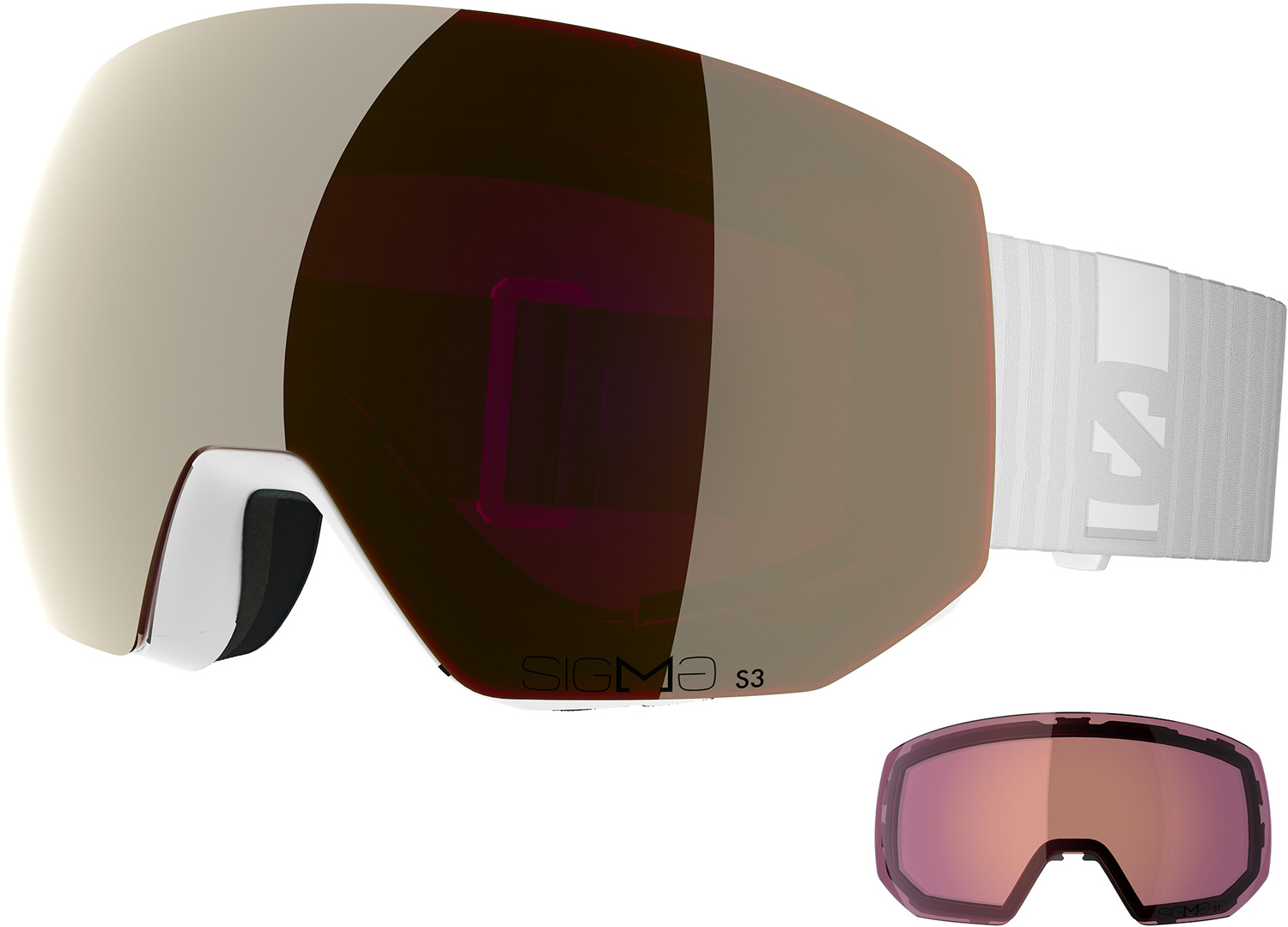Artikelbild 1 des Artikels “RADIUM PRO SIGMA Schneebrille 2027 white/sigma black gold “