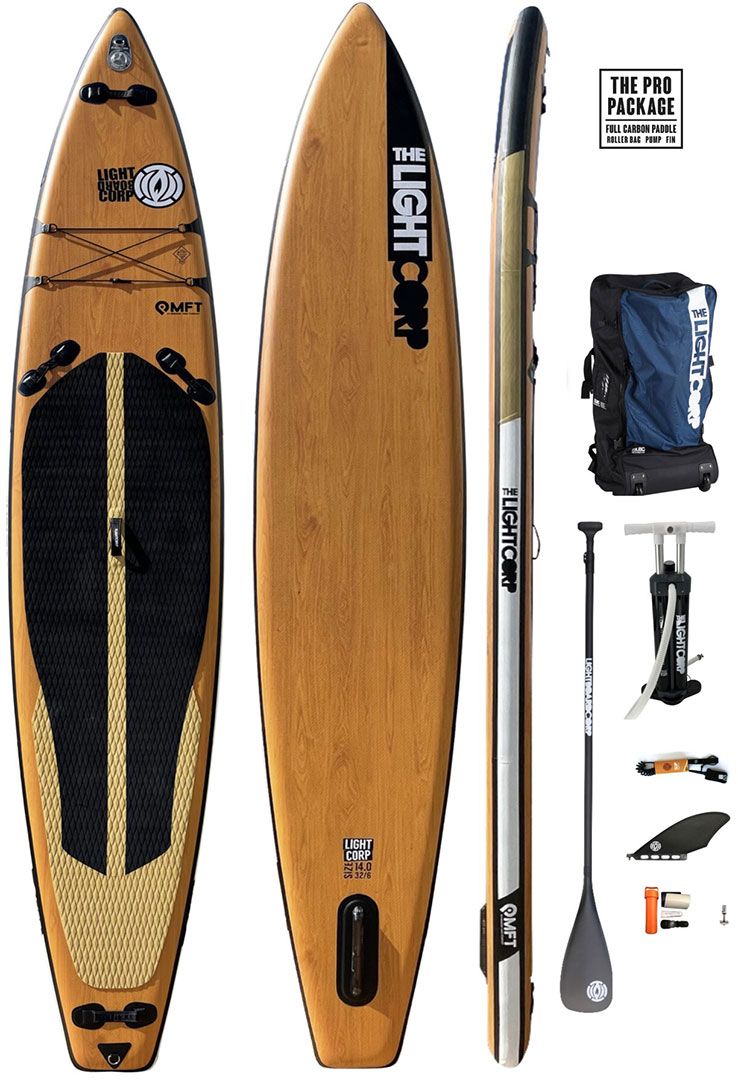 Product image 1 of the product “MFT SERIES TOURER XL 14,0x32 SUP 2025 wood incl. 3PC CARBON ENDURANCE RACE Paddle ”