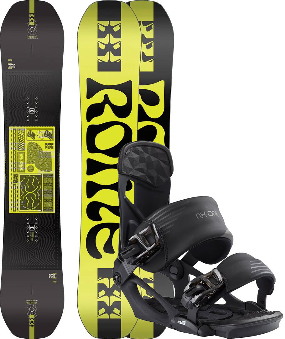 ROME Snowboard Set Snowboardset MECHANIC WIDE 161W 2024 inkl. NX ONE black