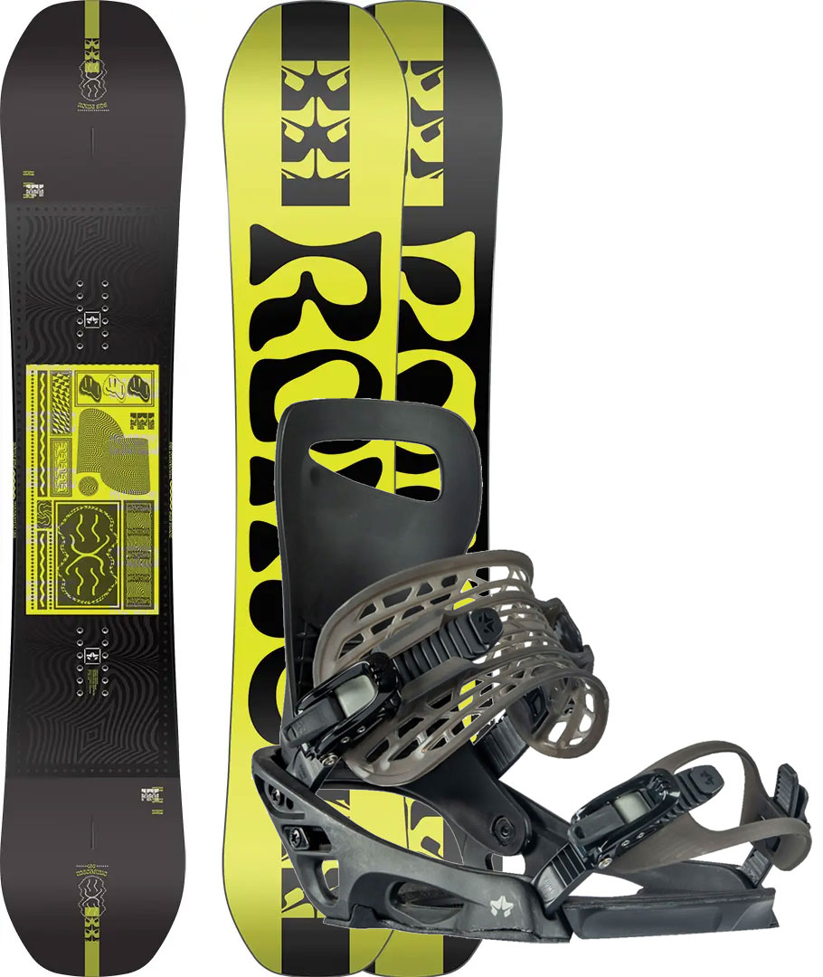 ROME Snowboard Set Snowboardset MECHANIC WIDE 154W 2024 inkl. SLICE black