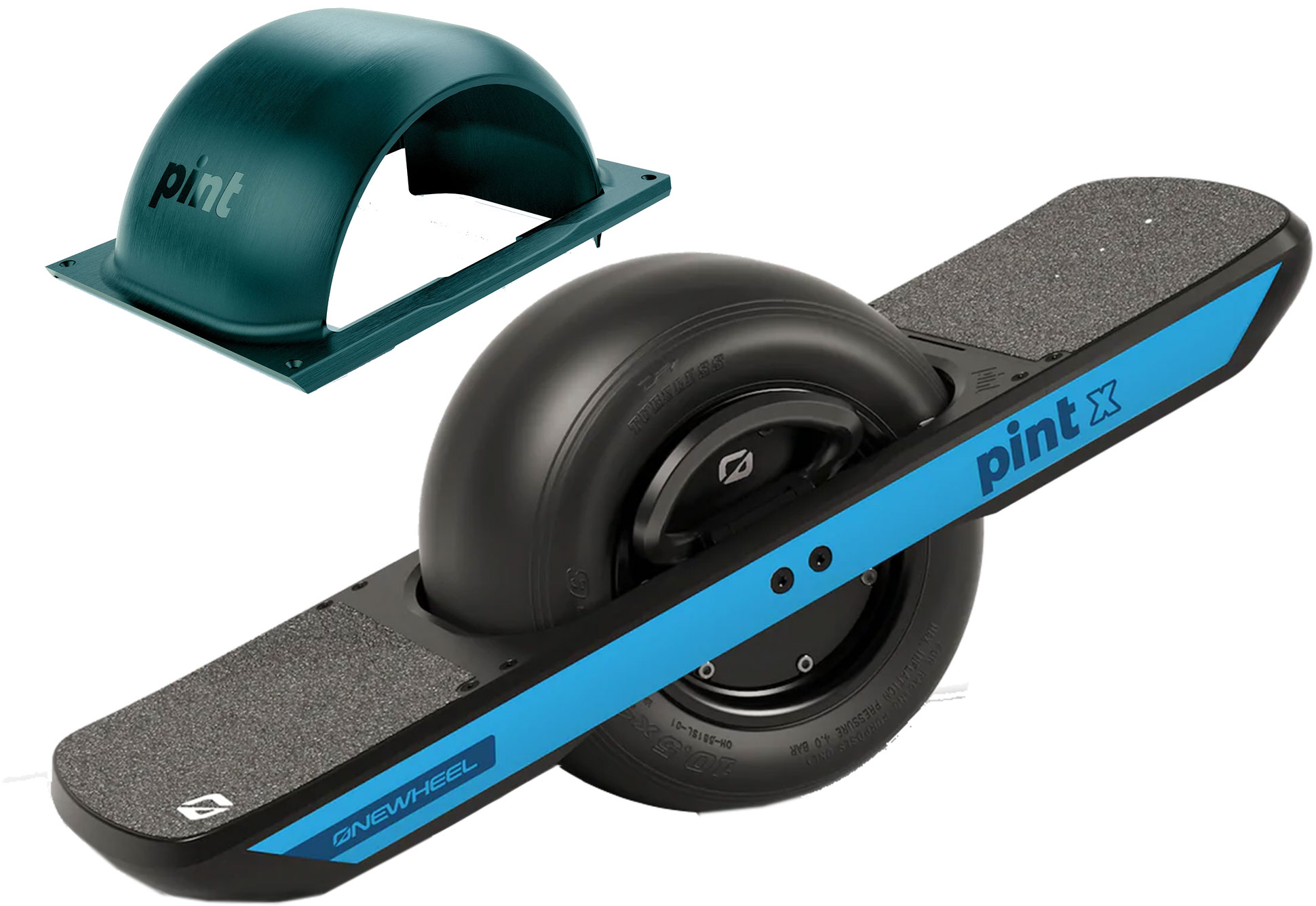 Product image 1 of the product “ONEWHEEL PINT X powder blue incl. FENDER KIT dark blue green ”