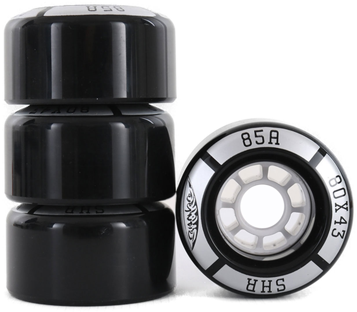 Artikelbild 1 des Artikels “PRO 2.0 Snakeboard Rollenset 80mm/85a 4er Pack black/grey “