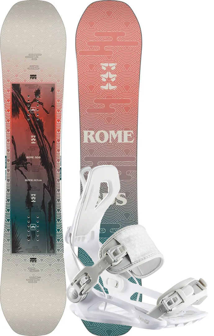 ROME Snowboard Set Snowboardset ROYAL 141 2024 inkl. RX FAY I white Snowboard