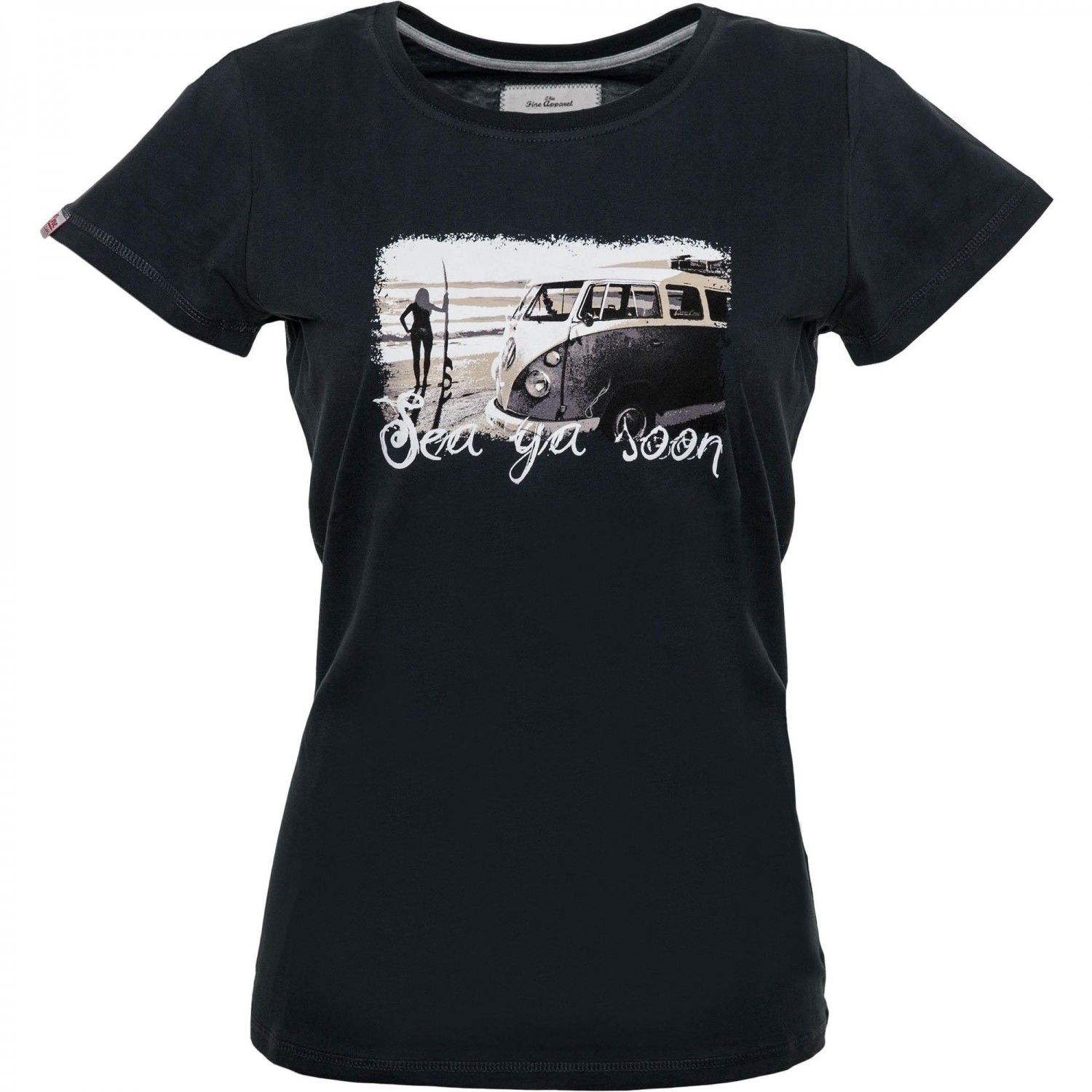 sea ya soon vw bulli women shirt black grey