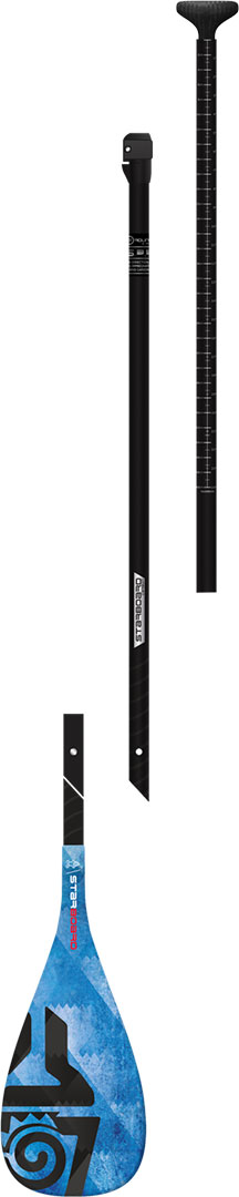 Product image 1 of the product “ENDURO TIKI TECH ROUND BLUE 3-Piece SUP Paddle 2023 M”