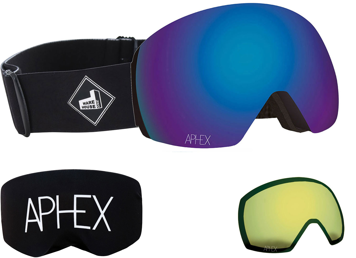 Artikelbild 1 des Artikels “STYX THE ONE EDITION Magnet Schneebrille 2027 black strap/revo blue + Zusatzglas yellow “