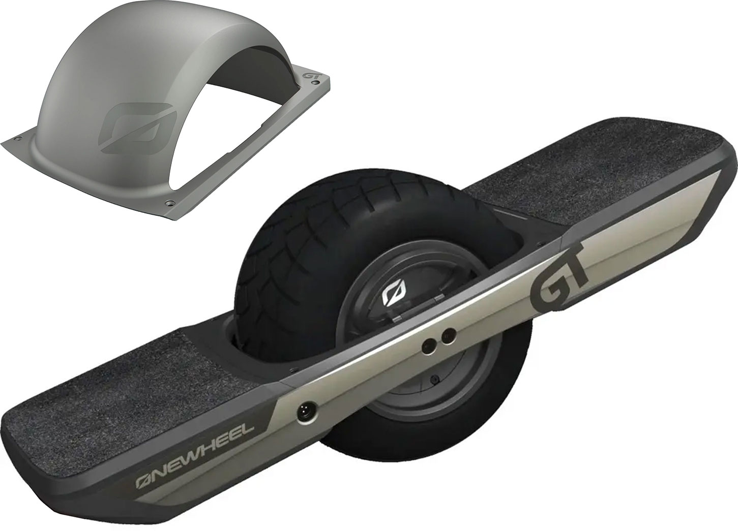 Product image 1 of the product “ONEWHEEL GT TREADED TIRE black incl. FENDER KIT mississippi mud ”