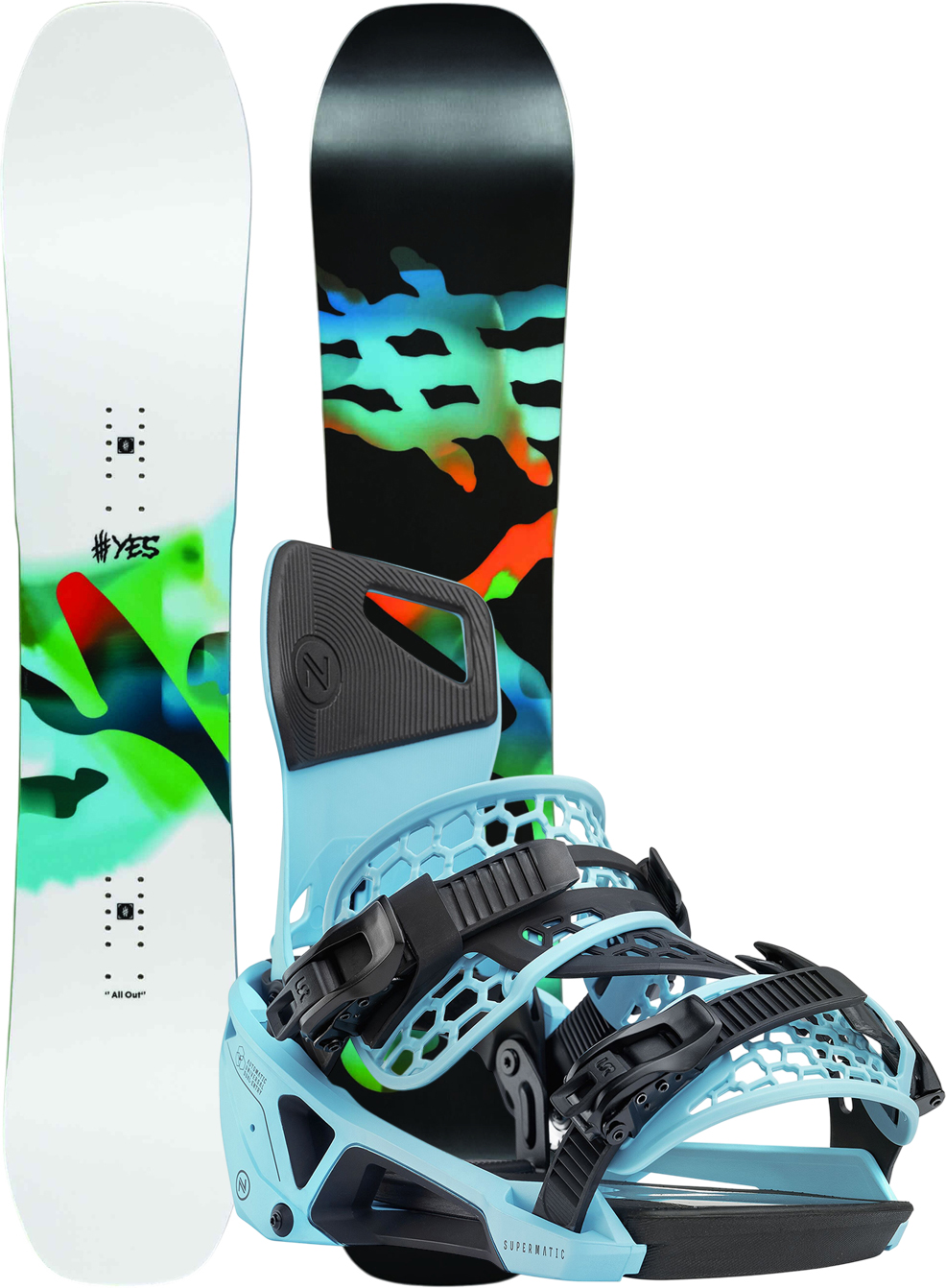 Product image 1 of the product “ALL-OUT 2025 incl. NIDECKER SUPERMATIC escape cyan 150 | M”