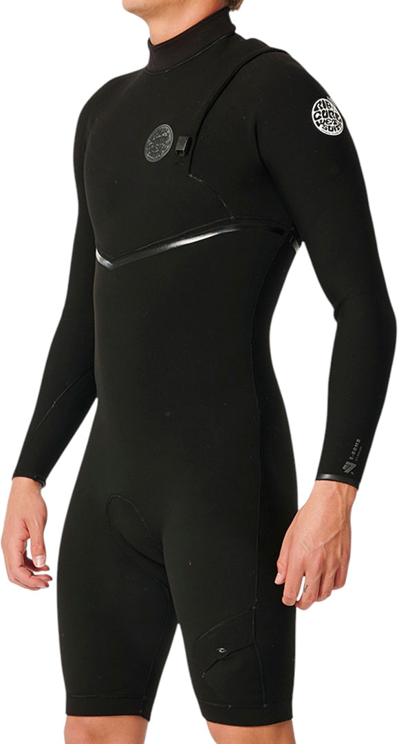 RIP CURL Neopren Surfanzug Neoprenanzug E BOMB 2/2 LS ZIP FREE Shorty 2025 black - Bild 6 von 16