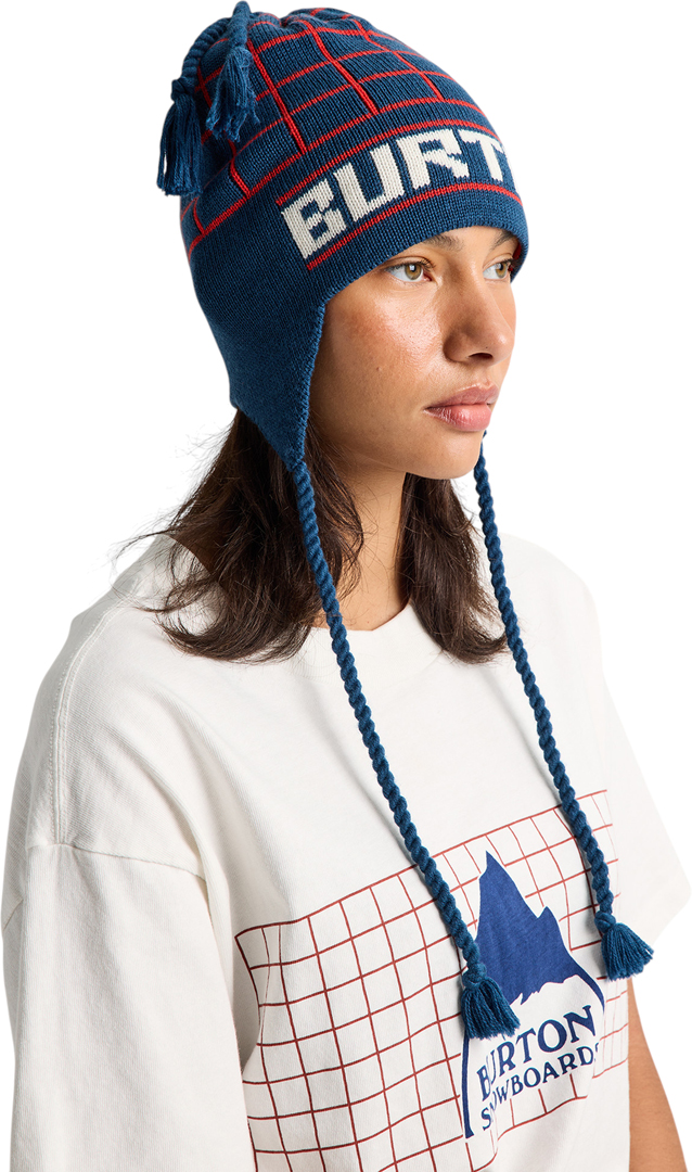 Product image 2 of the product “50/50 80'S EARFLAP Beanie 2027 selvedge blue/performer red/stout white ”