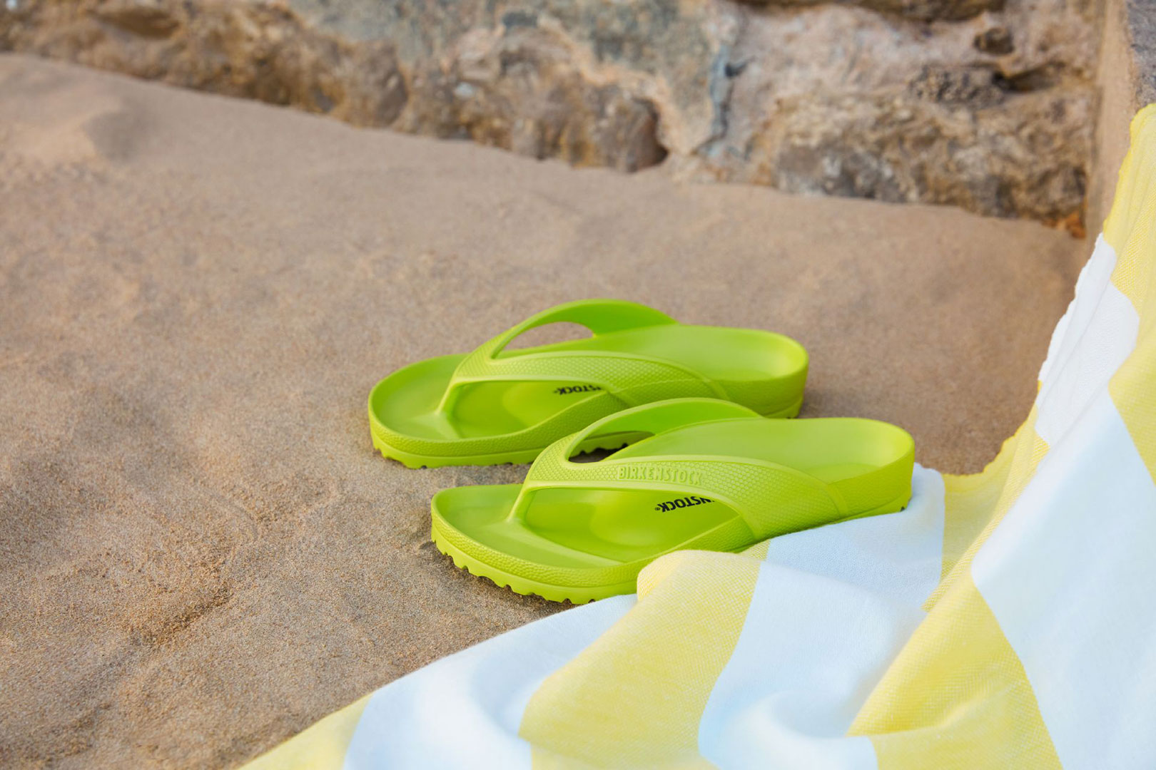 lime green birkenstock sandals