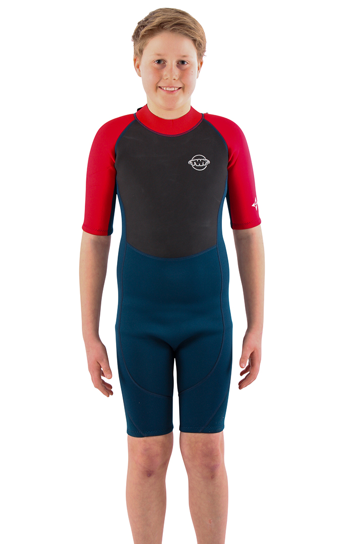 Red/Blue Or  Blue NEW TWF Children Kids Shortie Wetsuit 2.5mm Various Sizes 