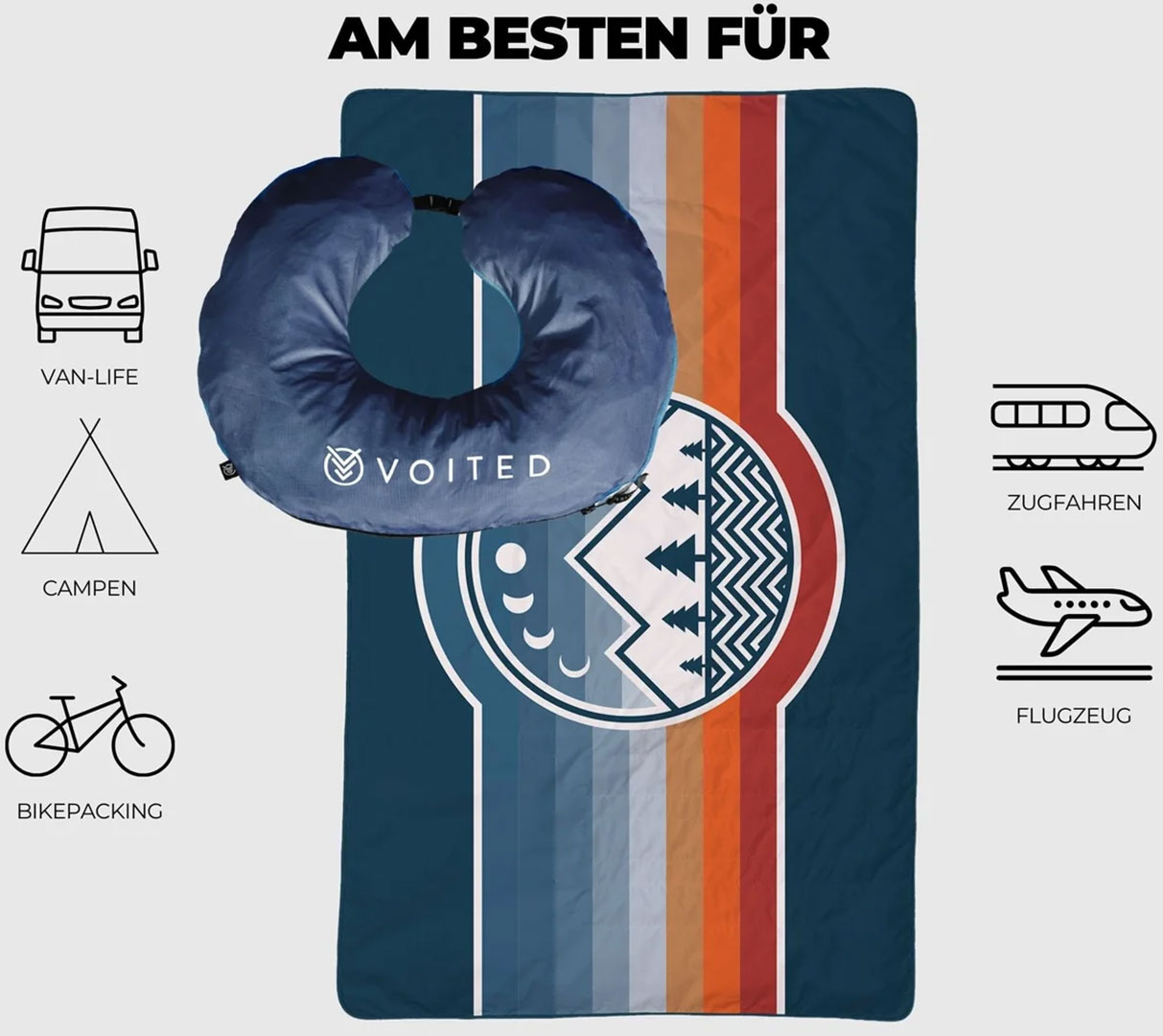 Product image 2 of the product “NECKPACK 3in1 2.0 neck pillow + blanket 2027 camp vibes two ”