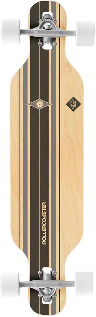 Miniaturansicht 14  - ROLLERCOASTER Longboard Skateboard Komplett PALMS + STRIPES + FEATHERS THE ONE