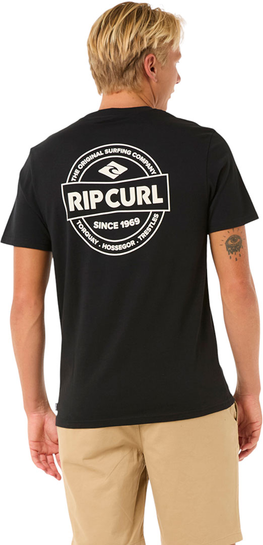 RIP CURL Shirt Tshirt Oberteil STAPLE T-Shirt 2025 black Oberteil Top T-Shirt