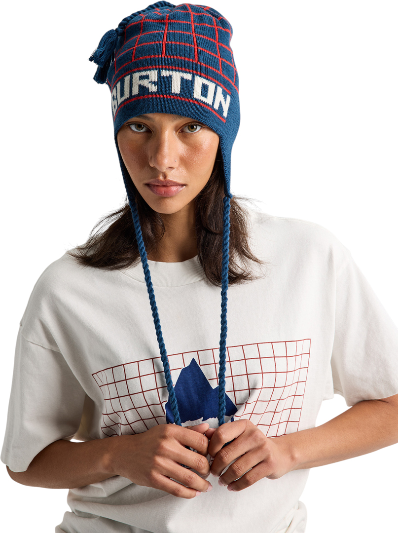 Product image 3 of the product “50/50 80'S EARFLAP Beanie 2027 selvedge blue/performer red/stout white ”