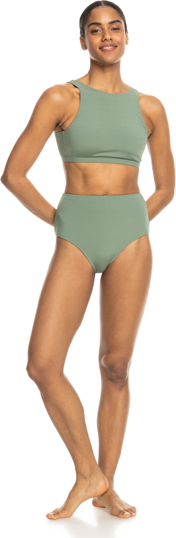 ROXY Bikini Bademode ROXY PRO THE POP UP CROP Bikinioberteil 2024 agave green