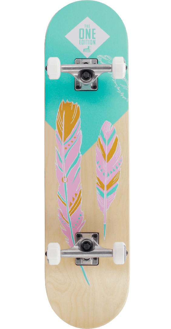 Miniaturansicht 10  - ROLLERCOASTER Skateboard Komplettboard Longboard FEATHERS + ICECREAM + PALMS +
