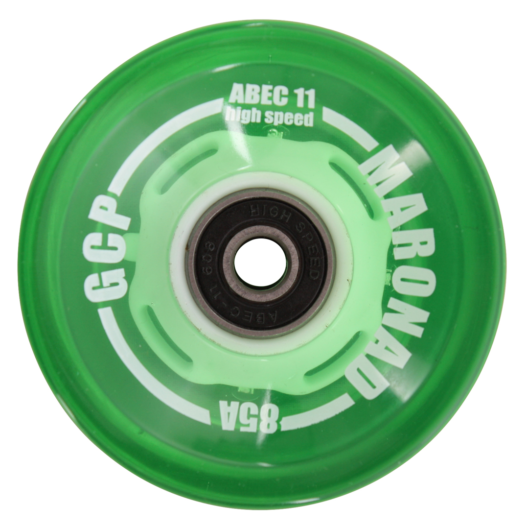 Cruiser LED Rollen MARONAD 70mm Longboard 4er Rollenset green