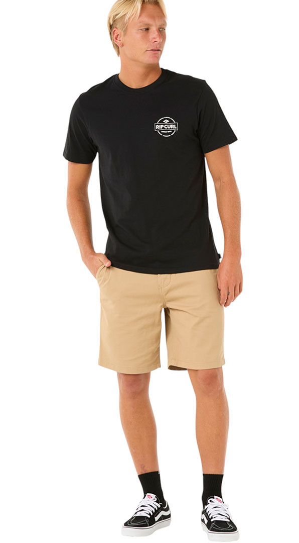 RIP CURL Shirt Tshirt Oberteil STAPLE T-Shirt 2025 black Oberteil Top T-Shirt