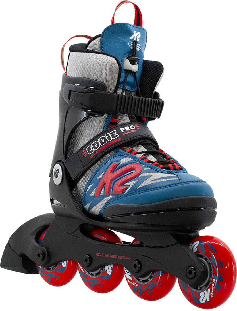 Product image 4 of the product “EDDIE PRO Kinder Inline Skate 2026 grey blue incl. SABRES 4 ICEBLADES 32-37”