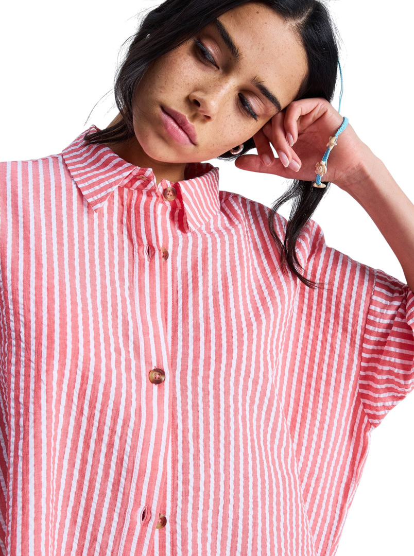 Product image 4 of the product “BEACHY NOSTALGIA STRIPE Shirt 2026 hibiscus sunrise stripe M”