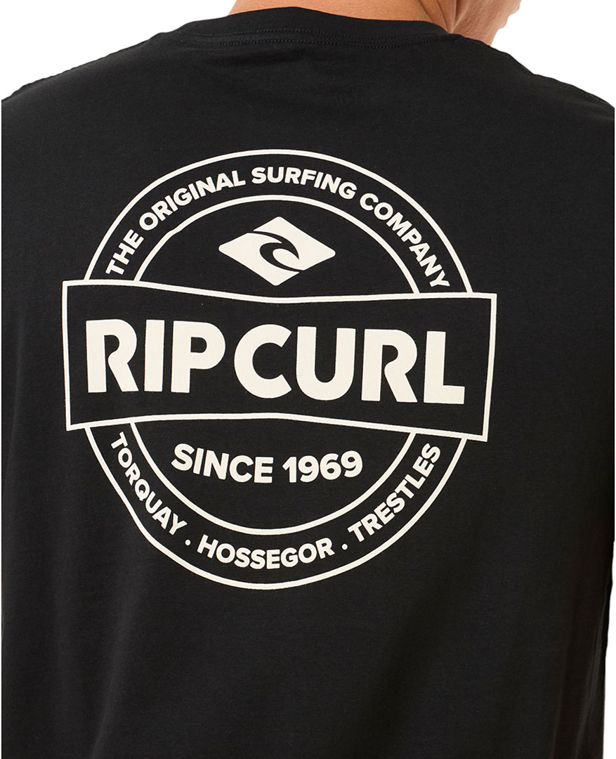 RIP CURL Shirt Tshirt Oberteil STAPLE T-Shirt 2025 black Oberteil Top T-Shirt