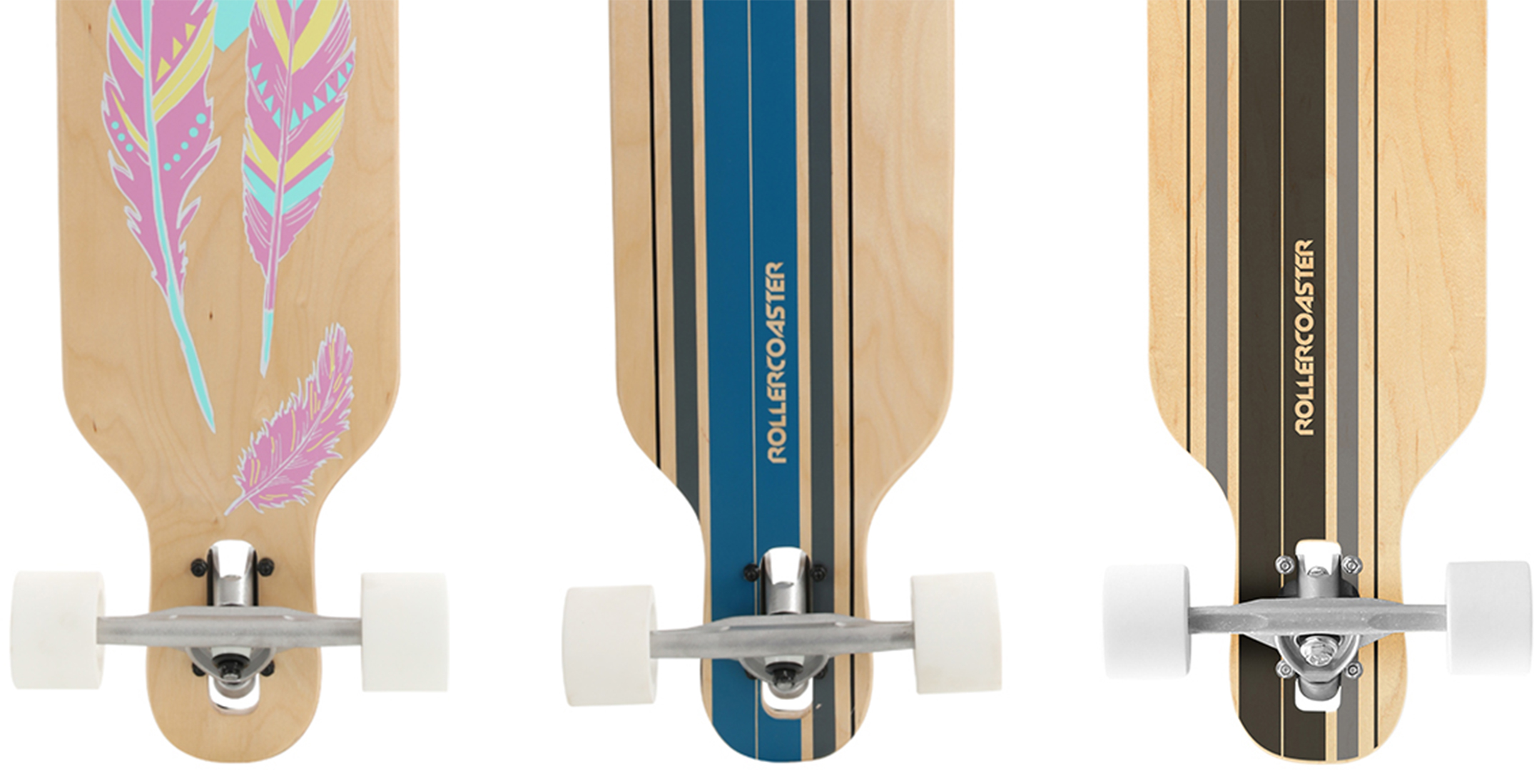 Stripes The One Edition Drop Through Longboard Rollercoaster Palms 
