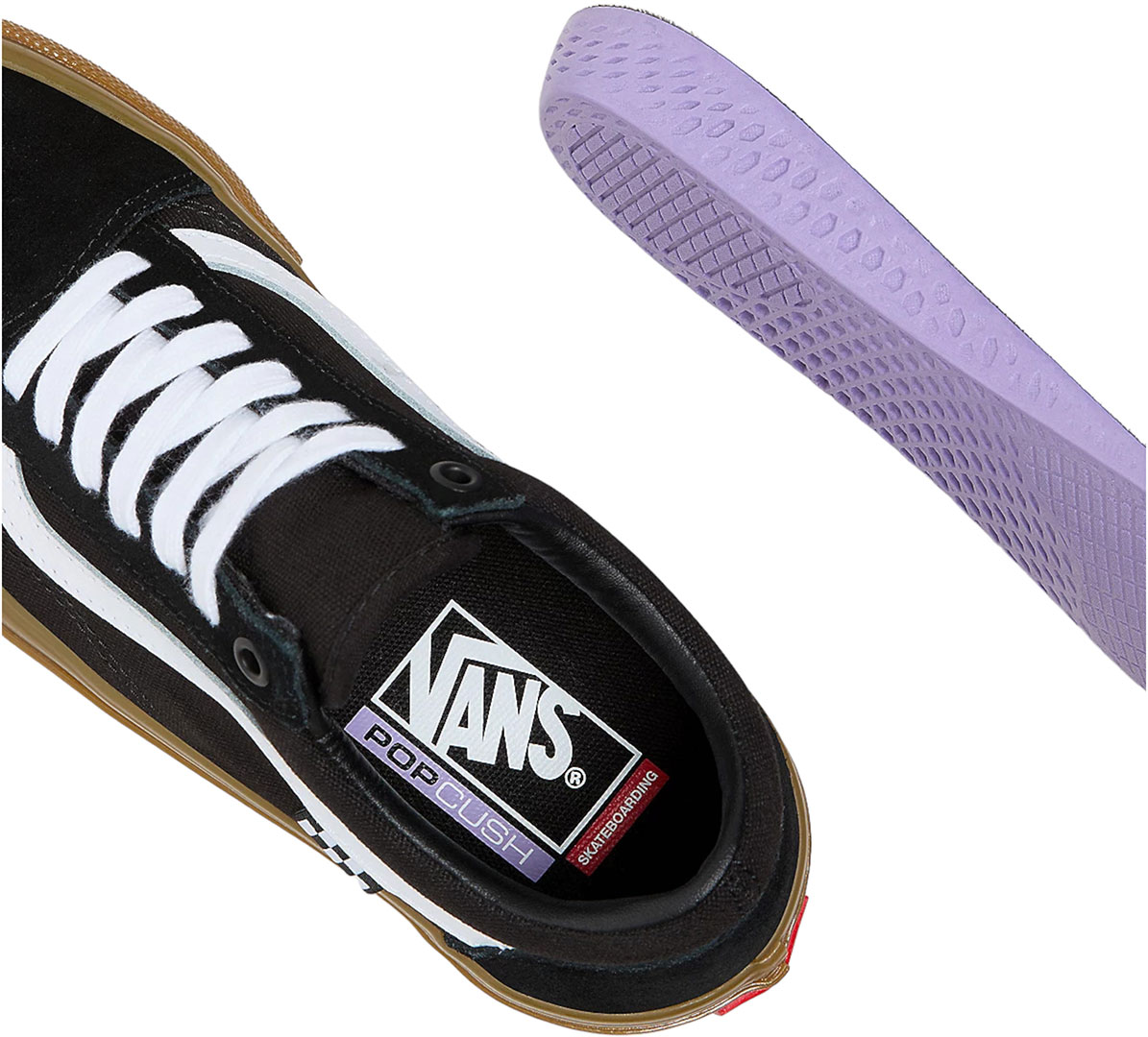 Vans old skool pro black white gum sales