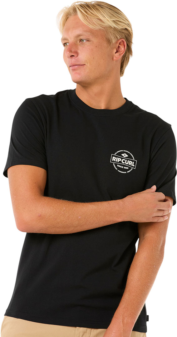 RIP CURL Shirt Tshirt Oberteil STAPLE T-Shirt 2025 black Oberteil Top T-Shirt