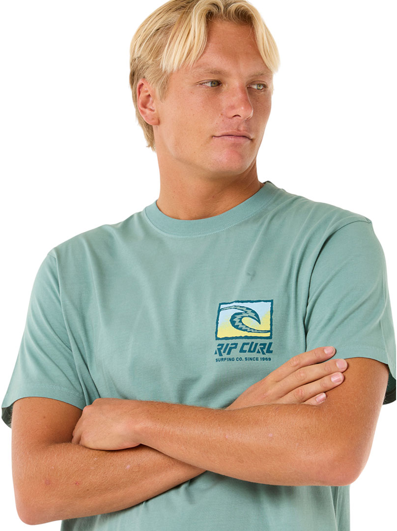 RIP CURL Shirt Tshirt Oberteil RAW ENERGY TRAD T-Shirt 2025 blue lagoon Oberteil