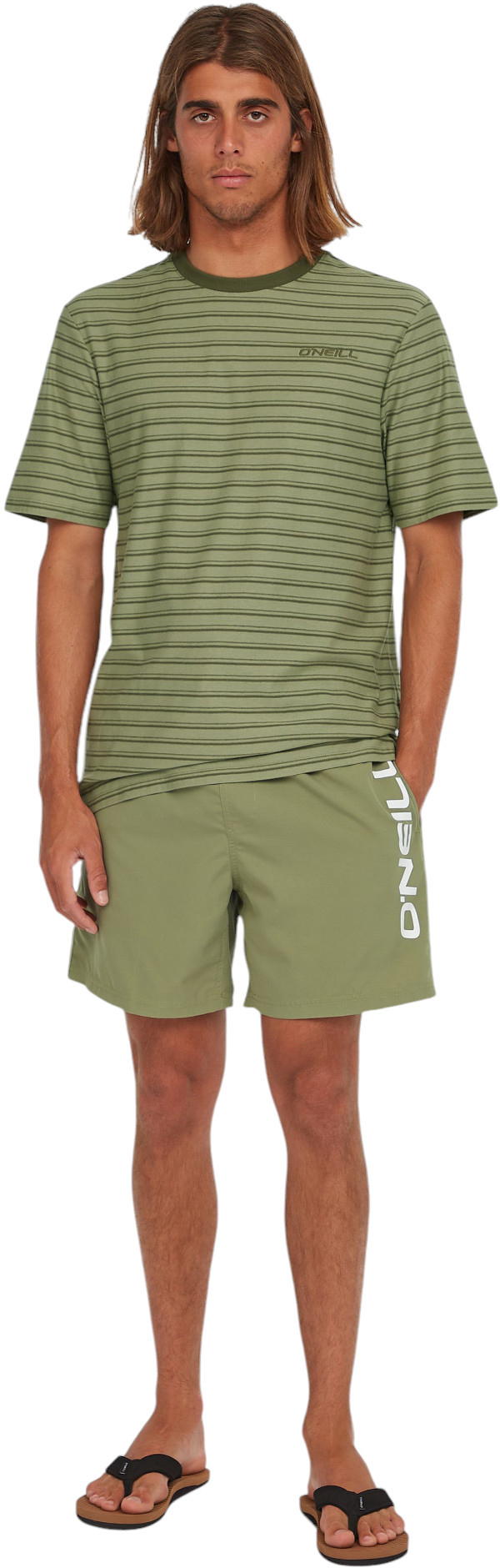 Camiseta ONEILL parte superior YARN STRIPE T-Shirt 2025 green cali tee stripe - Imagen 12 de 36