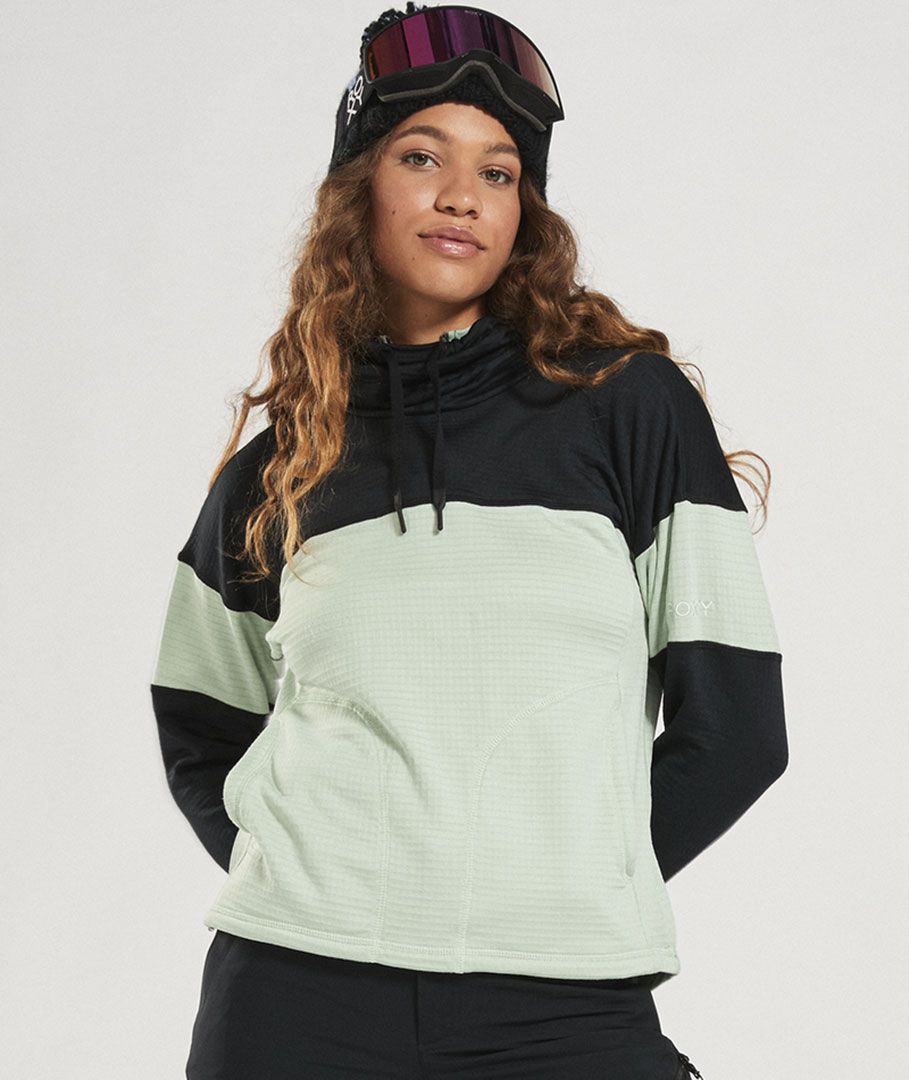 ROXY Snowboard Fleece Jacke VERTERE Fleece 2024 cameo green Pullover