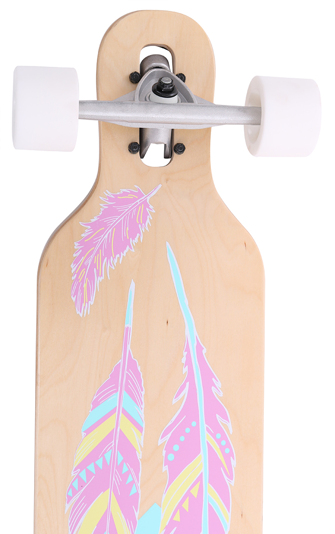 Miniaturansicht 36  - ROLLERCOASTER Longboard Skateboard Komplett PALMS + STRIPES + FEATHERS THE ONE