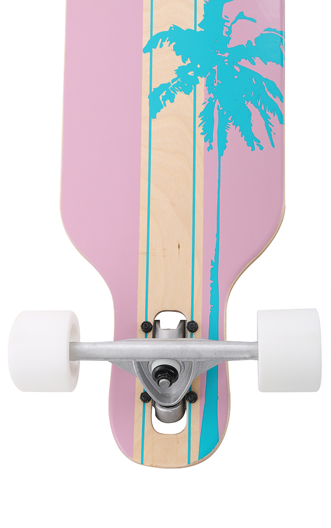 Miniaturansicht 58  - ROLLERCOASTER Longboard Skateboard Komplett PALMS + STRIPES + FEATHERS THE ONE
