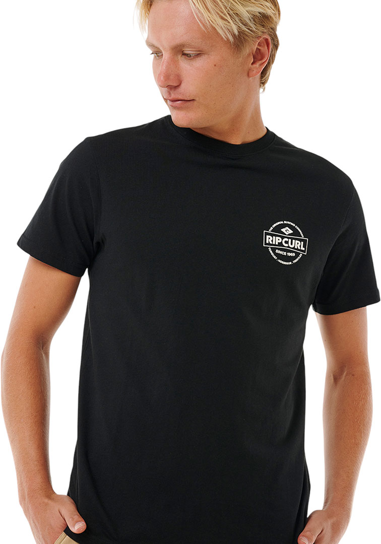 RIP CURL Shirt Tshirt Oberteil STAPLE T-Shirt 2025 black Oberteil Top T-Shirt