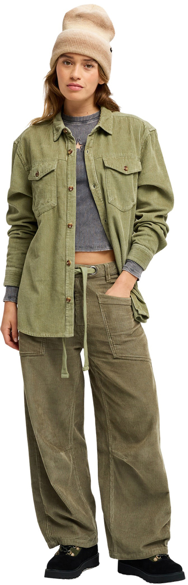 Product image 7 of the product “LET IT GO CORD Shirt 2027 oil green L”