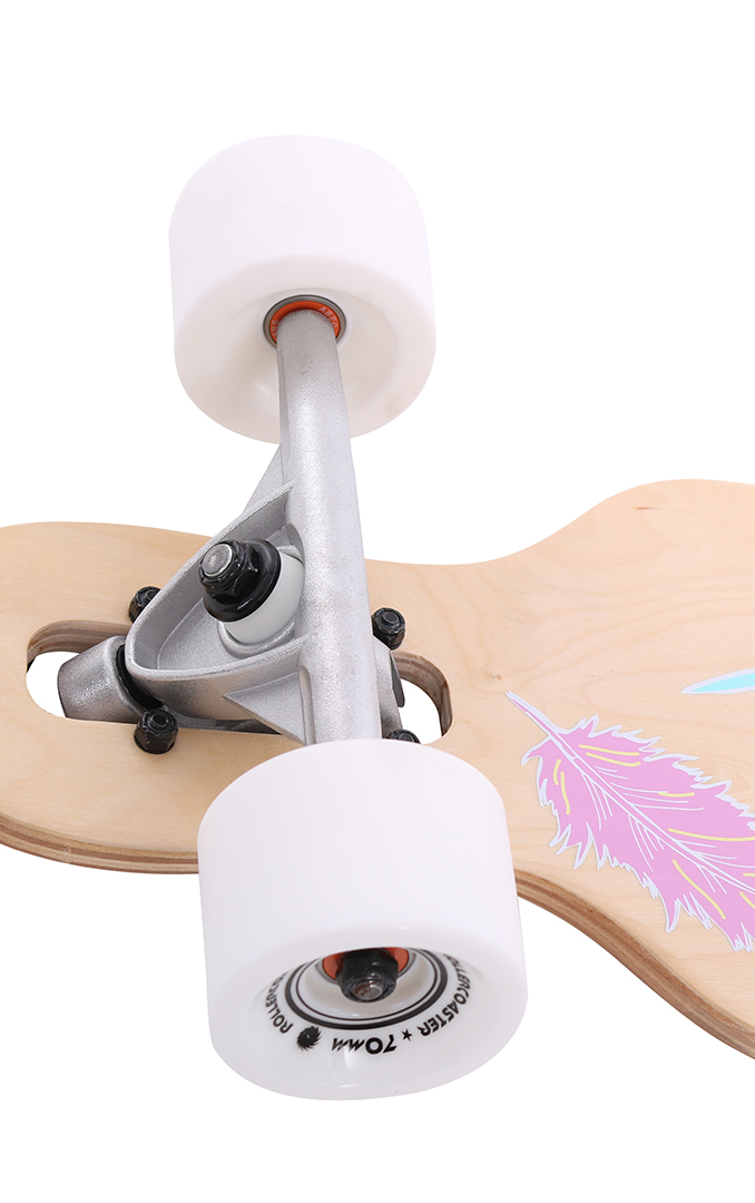 Miniaturansicht 37  - ROLLERCOASTER Longboard Skateboard Komplett PALMS + STRIPES + FEATHERS THE ONE