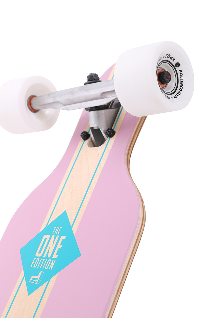 Miniaturansicht 60  - ROLLERCOASTER Longboard Skateboard Komplett PALMS + STRIPES + FEATHERS THE ONE