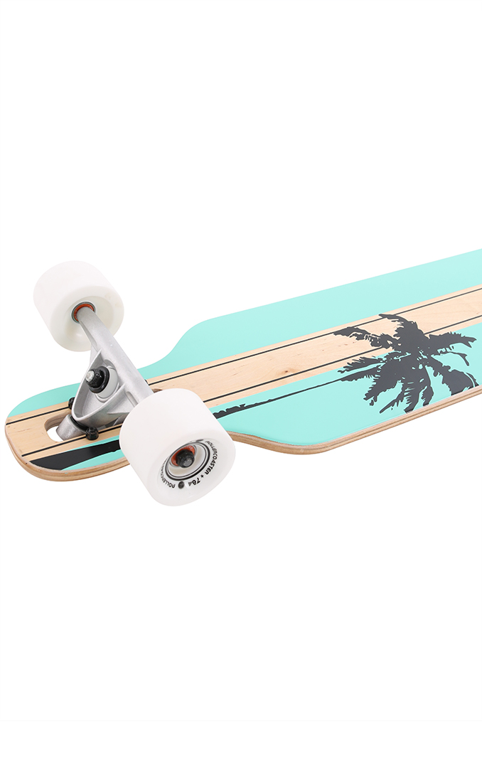 Miniaturansicht 73  - ROLLERCOASTER Longboard Skateboard Komplett PALMS + STRIPES + FEATHERS THE ONE